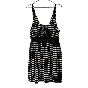Torrid Black & White Striped Lace Panel Mini Dress Size 3 22-24